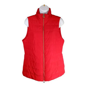Michael Kors Puffer Vest Full Zip Red Women's Small